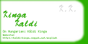 kinga kaldi business card